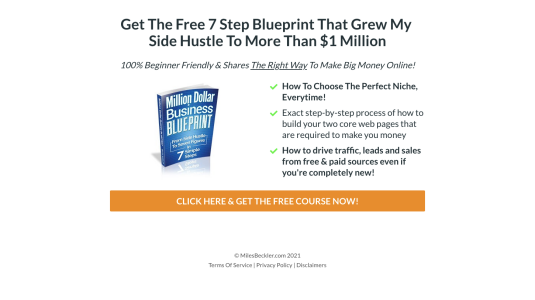 affiliate marketing landing page examples - miles beckler