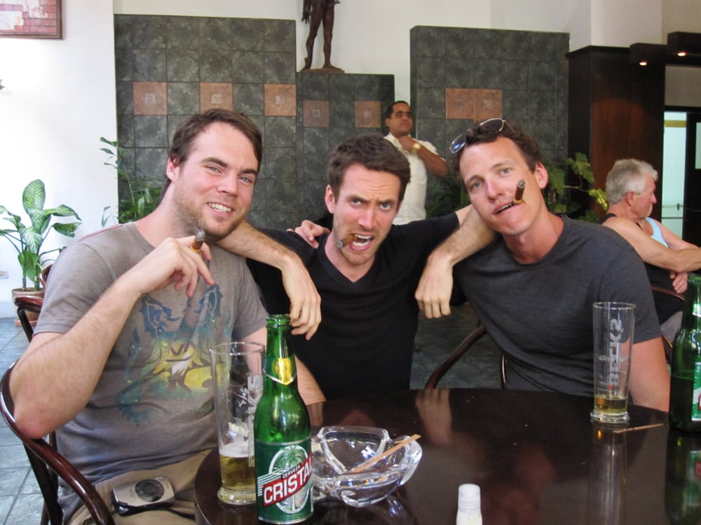 Derek Johanson, Clay Boeschen and Sean Ogle at Hotel Ambos Mundos in Havana, Cuba