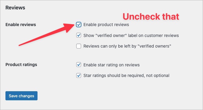 Woocommerce Setup: Disable product reviews