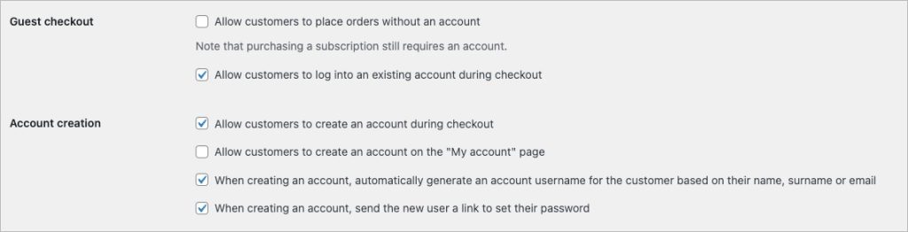 Woocommerce Setup: Account settings for membership sites