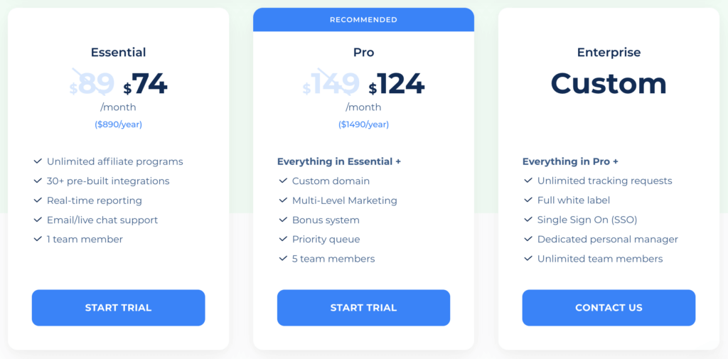 Tapfiliate pricing