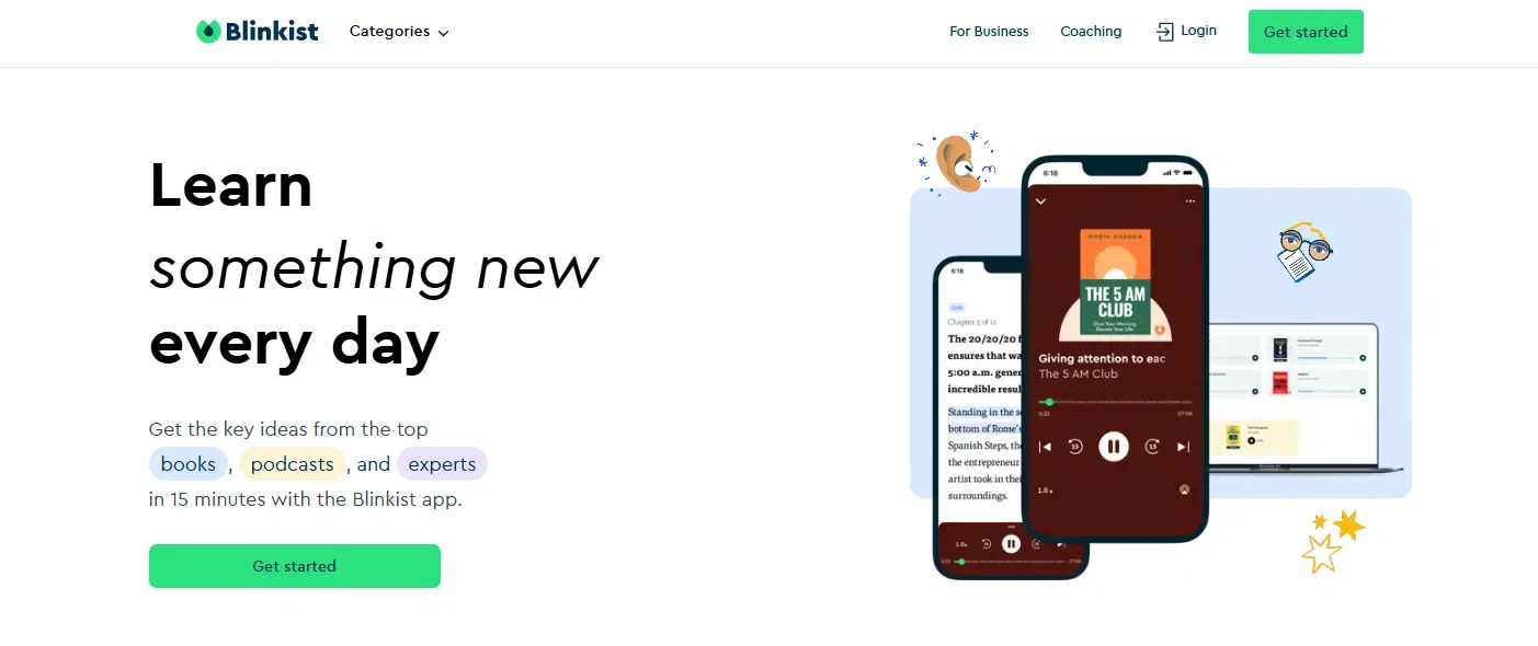 Blinkist homepage