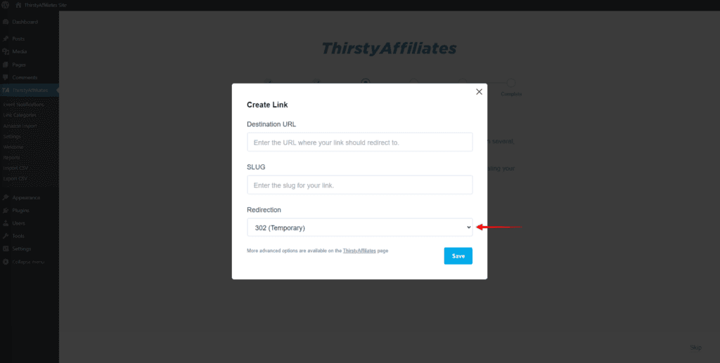 ThirstyAffiliates - Slug and Redirection