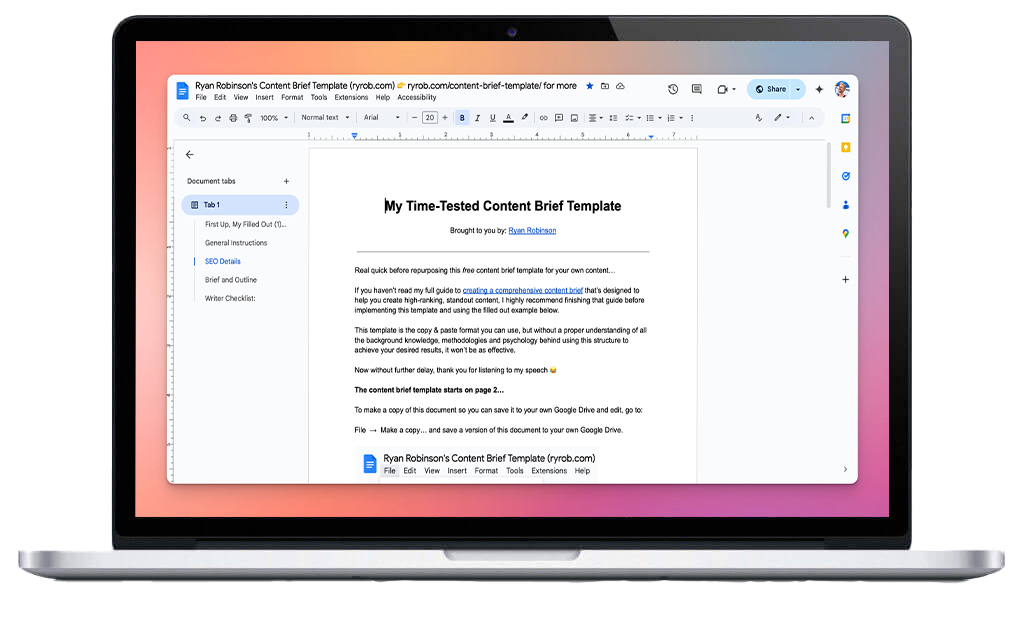 My #1 Free Content Brief Template (Google Doc & Word Template)