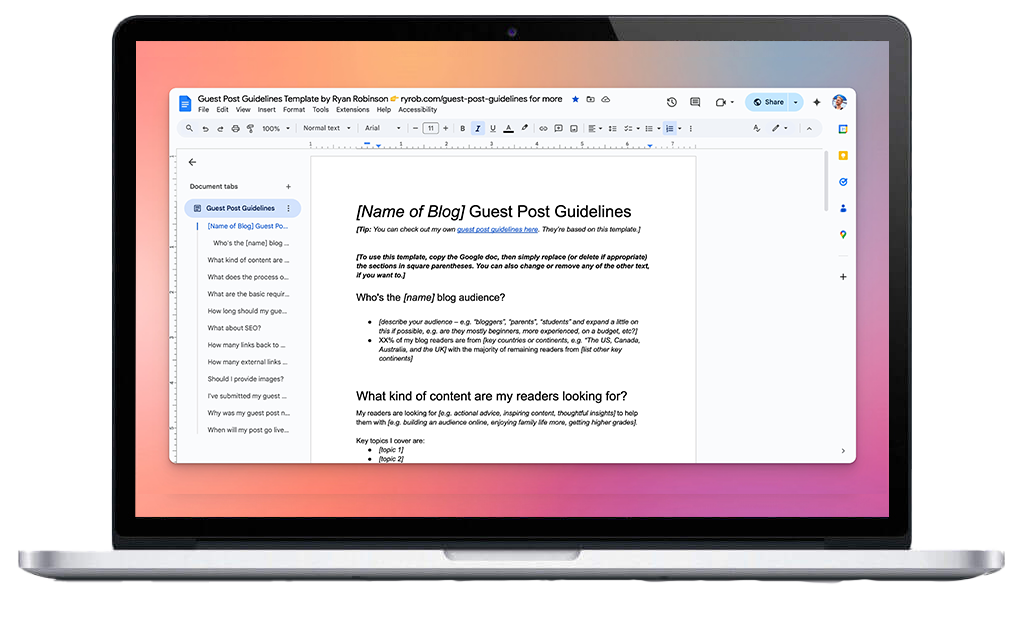 6 Guest Post Guidelines Template Essentials (Free Template)